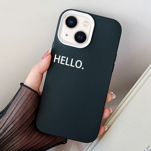 iPhone 14 Plus HELLO Word PC Hybrid TPU Phone Case - Black