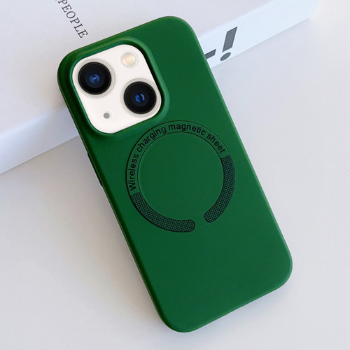 iPhone 14 Plus MagSafe Magnetic Liquid Silicone Phone Case - Green