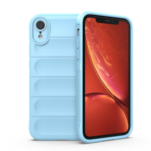 iPhone XR Magic Shield TPU + Flannel Phone Case - Light Blue