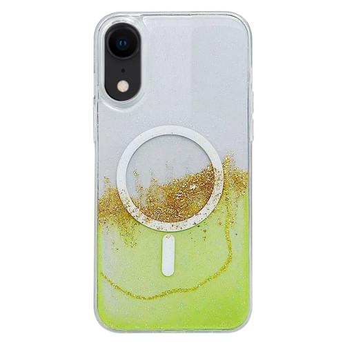 iPhone XR MagSafe Gilding Hybrid Clear TPU Phone Case - Green