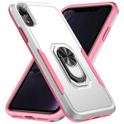 iPhone XR Ring Kickstand Heavy Duty Shockproof Phone Case - White