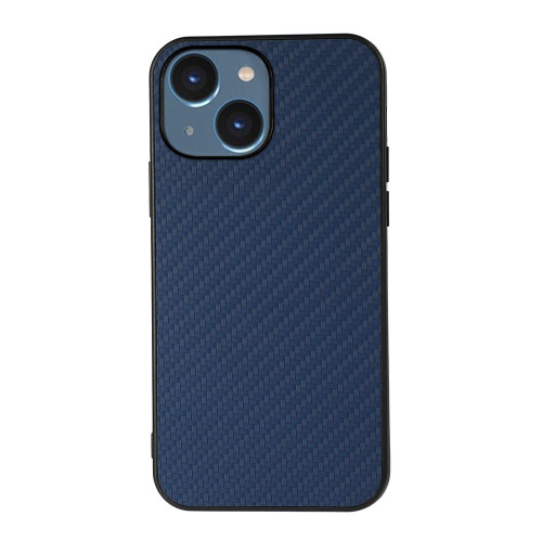 iPhone 14 Plus Carbon Fiber Texture Phone Case - Blue