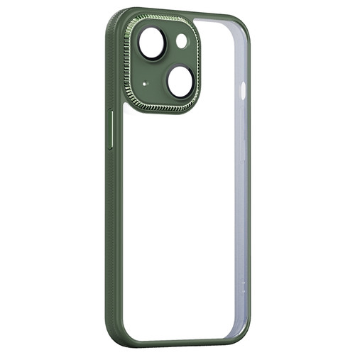 iPhone 14 Plus Shockproof Metal + Acrylic + TPU Phone Case - Green