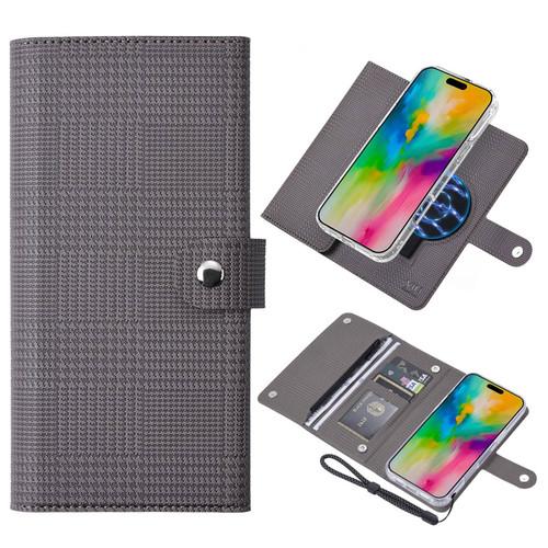 iPhone 16 Pro Max ViLi GHB-C Series RFID MagSafe Magnetic Flip Leather Phone Case - Grey