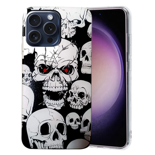 iPhone 16 Pro Colored Drawing Pattern TPU Phone Case - Skull