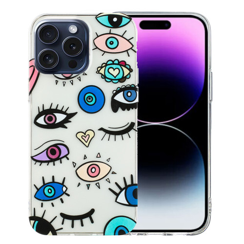 iPhone 16 Pro Colorful Painting Pattern TPU Phone Case - Eye Monster