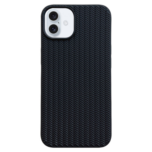 iPhone 16 Weave Texture TPU Phone Case - Black