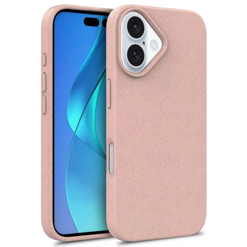 iPhone 16 Wheat Straw TPU Phone Case - Pink