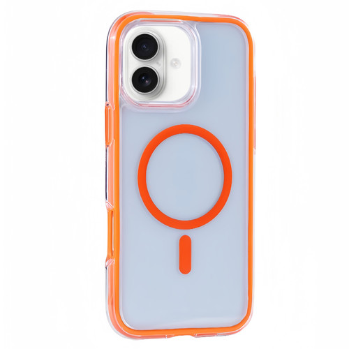iPhone 16 Plus Vacuum Airbag Y2 Series Transparent MagSafe Magnetic Phone Case - Orange