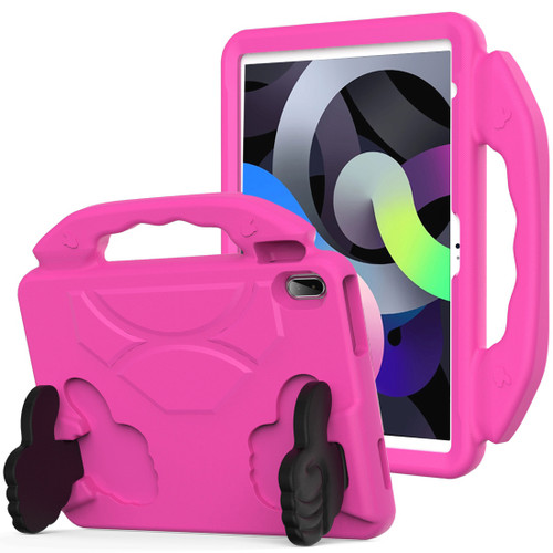 iPad 2025 / 2022 Children EVA Shockproof Tablet Case with Thumb Bracket - Rose Red