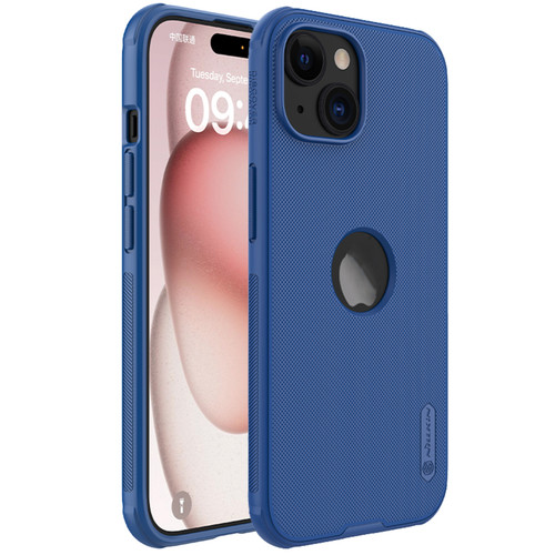 iPhone 15 NILLKIN Super Frosted Shield Pro Phone Protective Case With LOGO Cutout - Blue