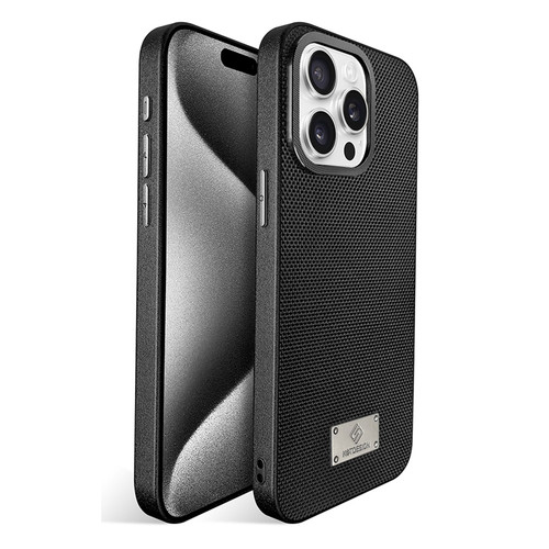iPhone 15 Pro Max Ice Silk Mesh Breathable Cooling Phone Case - Black