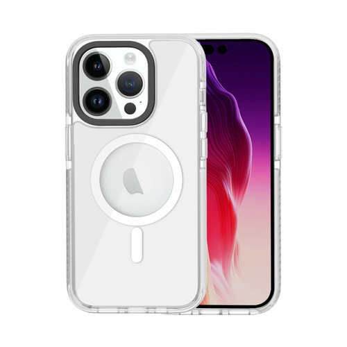 iPhone 15 Pro Max Kingsteel Wolf MagSafe Transparent Phone Case - White