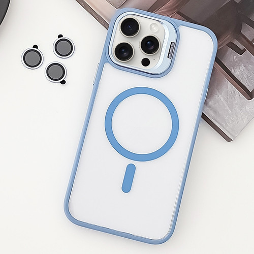 iPhone 15 Pro Max MagSafe Acrylic Hybrid TPU Holder Phone Case with Lens film - Light Blue
