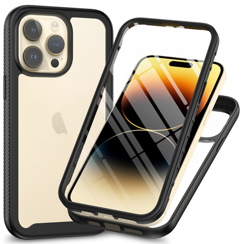 iPhone 15 Pro Max Starry Sky Solid Color Series PC + TPU Phone Case with PET Film - Black