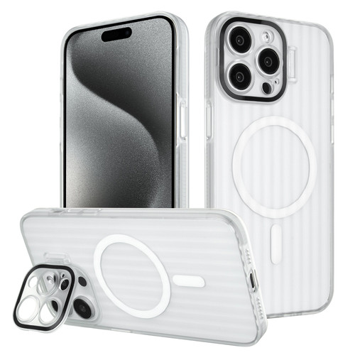 iPhone 15 Pro Color Edge Lens Holder MagSafe Magnetic Phone Case - White
