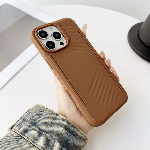 iPhone 15 Pro Gaer4 Imitation MagSafe Shockproof TPU Phone Case - Brown