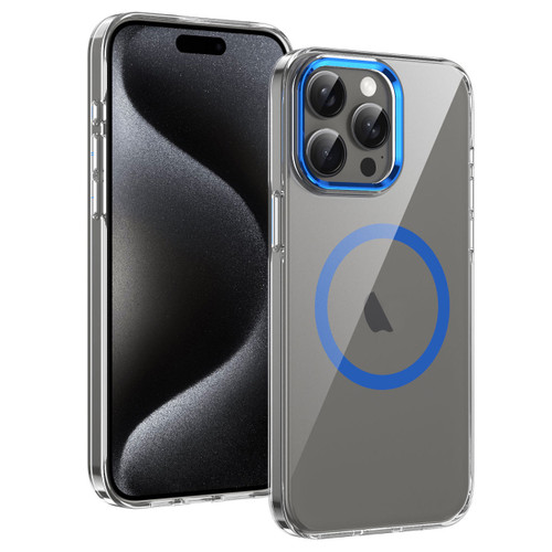iPhone 15 Pro Ice Feel HD Transparent MagSafe PC Full Coverage Phone Case - Blue