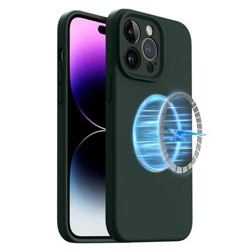 iPhone 15 Pro LK MagSafe Magnetic Silicone Phone Case - Green