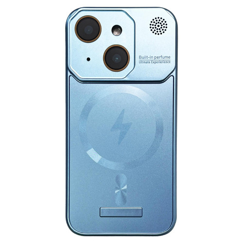 iPhone 15 Plus Frameless Aromatherapy MagSafe Magnetic PC Phone Case - Blue
