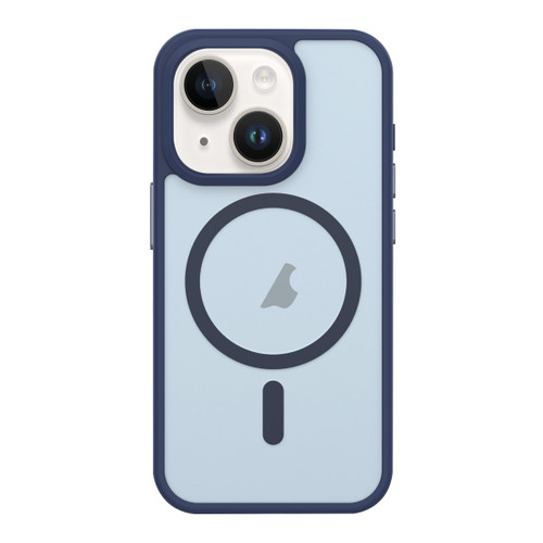 iPhone 15 Plus Metal Button Skin Feel Matte MagSafe Shockproof Phone Case - Dark Blue