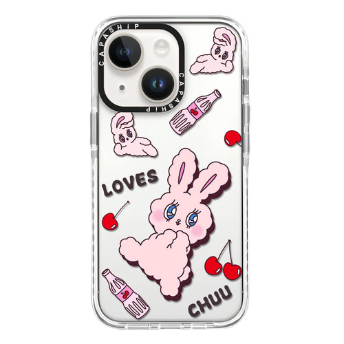 iPhone 15 Plus Simple Illustration Pattern Full Coverage Phone Case - Rabbit A
