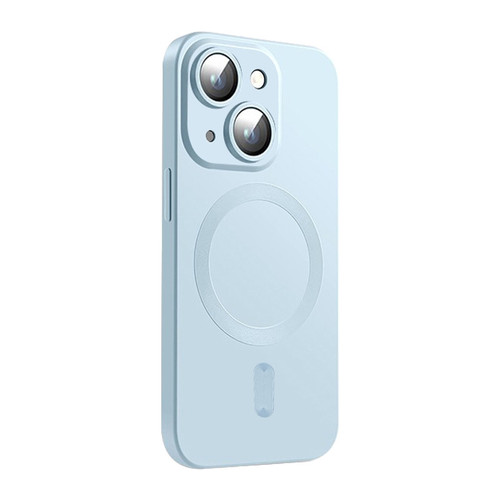 iPhone 14 ENKAY MagSafe Matte TPU Phone Case with Lens Film - Blue