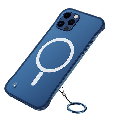 iPhone 14 Pro Max Frosted Soft Four-corner Shockproof MagSafe Phone Case - Blue