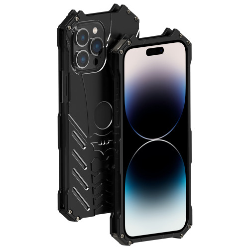iPhone 14 Pro Max R-JUST Batman Metal Mobile Phone Protective Case - Black