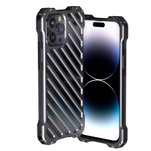 iPhone 14 Pro Max R-JUST Breathable Armor Phone Case - Silver Grey