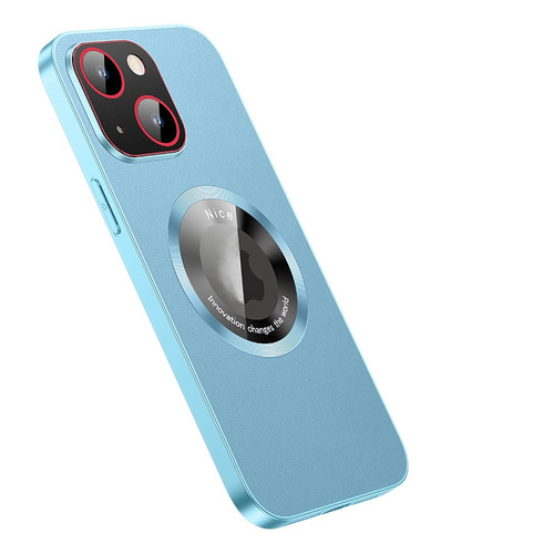 iPhone 14 Pro Max R-JUST RH05 Magnetic Leather Metal Phone Case - Blue