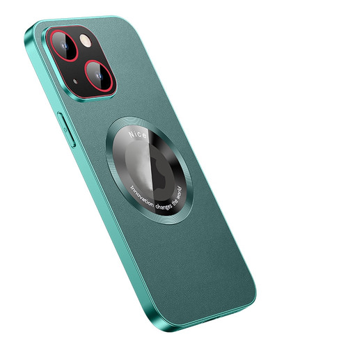 iPhone 14 Pro Max R-JUST RH05 Magnetic Leather Metal Phone Case - Green