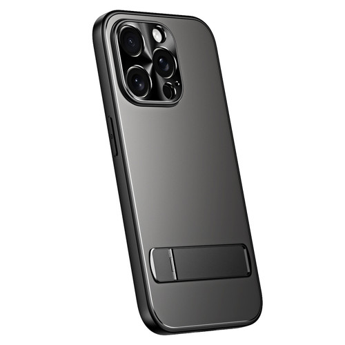 iPhone 14 Pro Max R-JUST RJ-61 Electroplating Frosted TPU + PC Phone Case with Holder - Grey