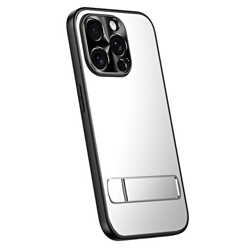 iPhone 14 Pro Max R-JUST RJ-61 Electroplating Frosted TPU + PC Phone Case with Holder - Silver