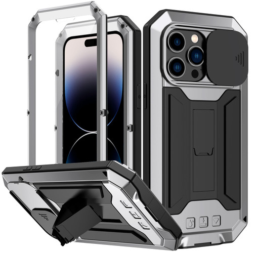 iPhone 14 Pro Max R-JUST Shockproof Life Waterproof Dust-proof Case - Silver