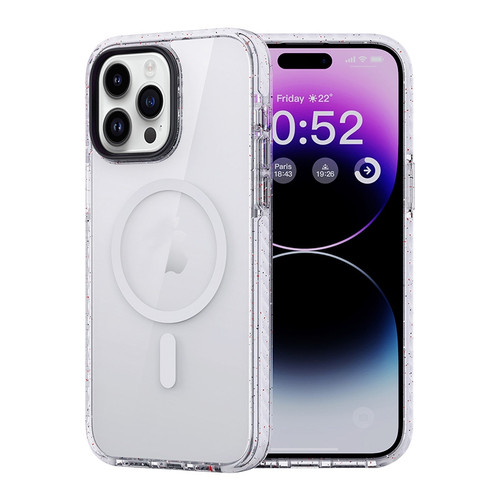 iPhone 14 Pro Max Rock Crystal Armor Shockproof Magsafe Phone Case - Transparent