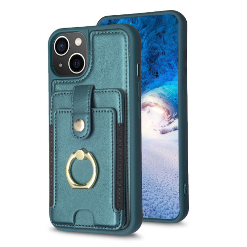 iPhone 11 BF27 Metal Ring Card Bag Holder Phone Case - Green