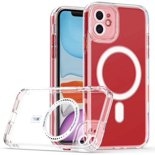 iPhone 11 Cat-eye TPU + Acrylic Magsafe Phone Case - Red