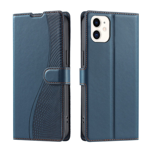 iPhone 11 Voltage Ultra-thin Dot Leather Phone Case - Blue