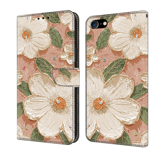 iPhone 7 / 8 / SE 2022 Fresh Painted Leather Phone Case - Sunflower