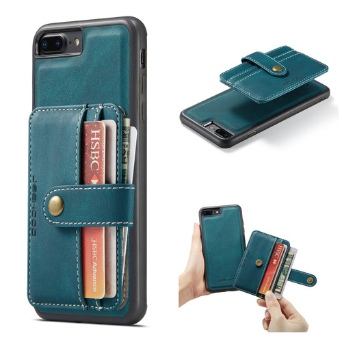 iPhone SE 2022 / SE 2020 / 8 / 7 JEEHOOD RFID Blocking Anti-Theft Wallet Phone Case - Blue