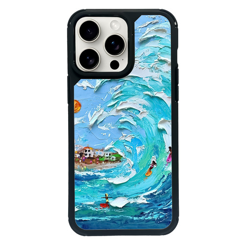 iPhone 13 Pro Max Exclusive Design Style PC Full Coverage Pattern Phone Case - Ocean Surfing