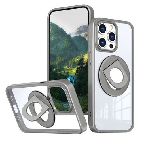 iPhone 13 Pro Max / 12 Pro Max Transparent U-Ring Holder MagSafe Magnetic Phone Case - Grey