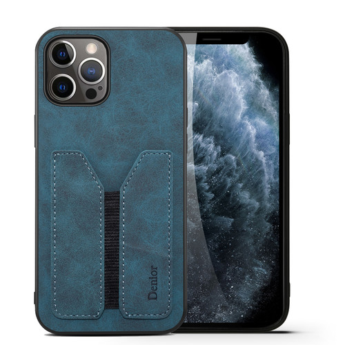 iPhone 13 Pro Max Denior Elastic Card Slot PU + TPU Phone Case - Blue