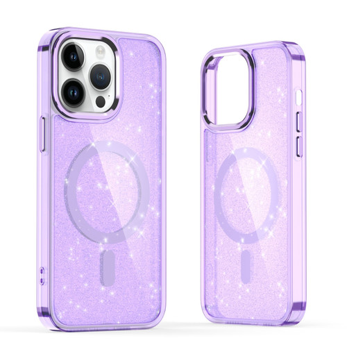 iPhone 13 Pro Max Glitter MagSafe Shockproof Phone Case - Purple