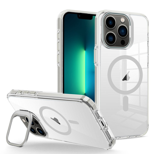 iPhone 13 Pro Max J2 High Transparent MagSafe Magnetic Frame Holder Phone Case - Grey