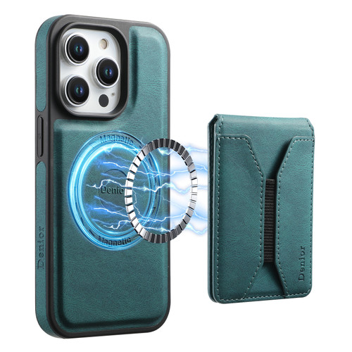 iPhone 13 Pro Max Denior D17 Skin Feel MagSafe Detachable Card Slot Phone Case - Blue