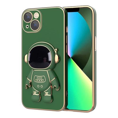 iPhone 13 Pro Plating Astronaut Holder Phone Case - Dark Green