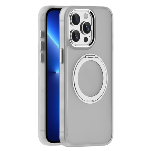 iPhone 13 Pro Skin Feel Frosted MagSafe Magnetic Holder Phone Case - Light Grey