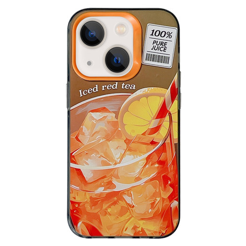 iPhone 13 Orange TPU Hybrid PC Phone Case - Brown